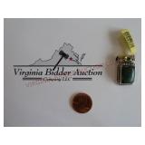 African Malachite Peridot Pendant ~ Marked 925
