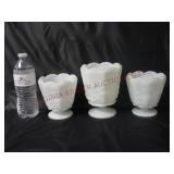 Napco & Brody Milkglass Vases ~ Lot of 3