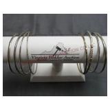 Silver Tone Bangle Bracelets ~ Lot of 8