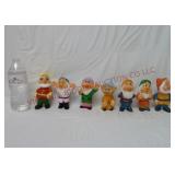 Vintage Disney Seven Dwarfs Vinyl Doll Toys ~ 5"t