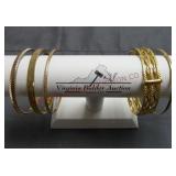 Gold Tone Bangle Bracelets ~ Lot of 5
