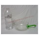 Green Handled Glass Bowl / Candy Dish