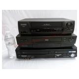 Panasonic VHS/DVD, RCA & Sylvania VHS Players