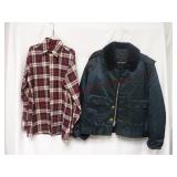 Vintage Coat & Flannel Shirt ~ No Sizes Indicated