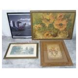 Large Framed Pictures / Prints ~ Lot of 4