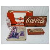 Coca-Cola Place Mats, Sign w Hooks, Tin & Book