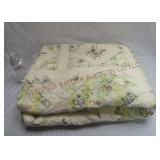 Floral Quilt / Blanket ~ 89"x101"