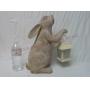 Bunny Rabbit w Flameless Lantern ~ 15" tall