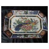 Imari Japanese Porcelain Peacock Platter / Tray