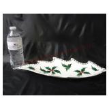 Vintage Lefton China Holly & Berries Tray #1292