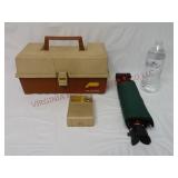 Tackle Box, Solid State Transistor Radio & Stool