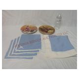 Vintage Tablecloth & Matching Napkins, Plates