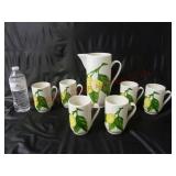 Italian Hand Painted Lemonade Set ~ Pitcher & Mugs