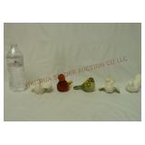 Vintage Bird Figurines ~ Evans, Art Glass, Painted