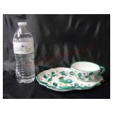 Rooster Design Italian Pottery Snack Set