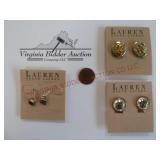 Lauren Ralph Lauren Earrings ~ 3 Pair