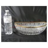 Oval Centerpiece Bowl w Frosted & Gold Trim