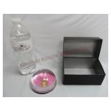 Metal 3"x5" File Box & Flower Paperweight