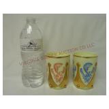 Summit Art Glass Hand Painted Signed 4" Tumblers