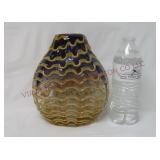 Art Glass Rippled / Wavy 8" Tall Vase