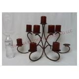 Turkish Metal Fireplace Candle Holder w Candles