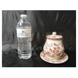 Antique Hawthorne Jam Jelly Jar w Under Plate