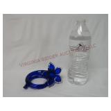 Hand Made Bohemia Glass Cobalt Blue Flower