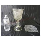 Diamond Point Pedestal Compote & Square Dish
