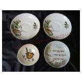 Saucers & Pin / Ring Dish ~ All w Bird Designs