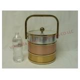 Mid Century Metallic Stripe Ice Bucket