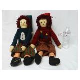 Christmas Holiday Rag Dolls ~ 22" tall