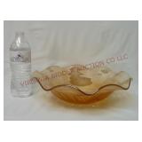 Jeannette Iris Iridescent Glass 11" Fruit Bowl