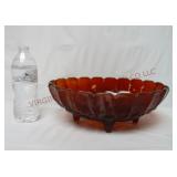 Vintage Ruby Indiana Glass Oval Fruit Bowl
