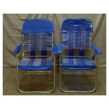 Blue Folding Lawn Chairs ~ 2