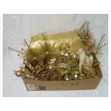 Gold Christmas Tree Skirt, Ornaments & More!!!