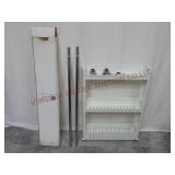Shower Curtain Rod Towel Rack & Rolling Shelf