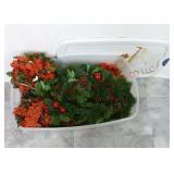 Storage Tote w Lid FULL of Christmas Greenery
