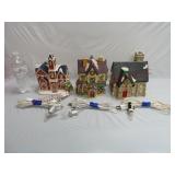 Porcelain Lighted Village Houses ~ 3 ~ No Boxes