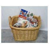 Handled Basket FULL of Household & Christmas Items
