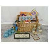 Flip Flop Beach Themed Decor w Basket