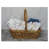 Huge Basket w Blanket, Heating Pad & Curtains