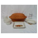 Fox Run Terracotta Baker, 2 Casseroles & 5 Cups
