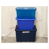 Storage Totes w Lids ~ Approx 20 Gal Size ~ Used