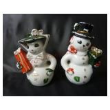 Vintage Snowman Salt & Pepper Set