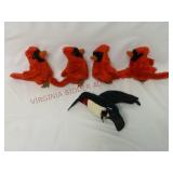 Folkmanis Finger Puppets ~ Hummingbird & Cardinals