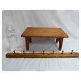 Handmade Wooden Step Stool & Peg Rack