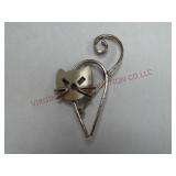 MCM Danecraft Sterling Silver Cat Pin Brooch
