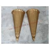 Vintage Hollywood Regency Style Wall Pockets