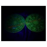Anchor Hocking "Cameo" Uranium Glass Plates