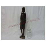 African Hand Carved Iron Wood Statue ~ 20" Tall